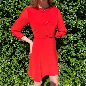 😍 Ted Baker Red Dress with Bows Size 1
